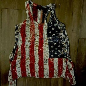 American flag burnout tank